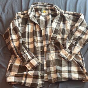 Bass Pro Shops Brown and White Plaid Shirt
